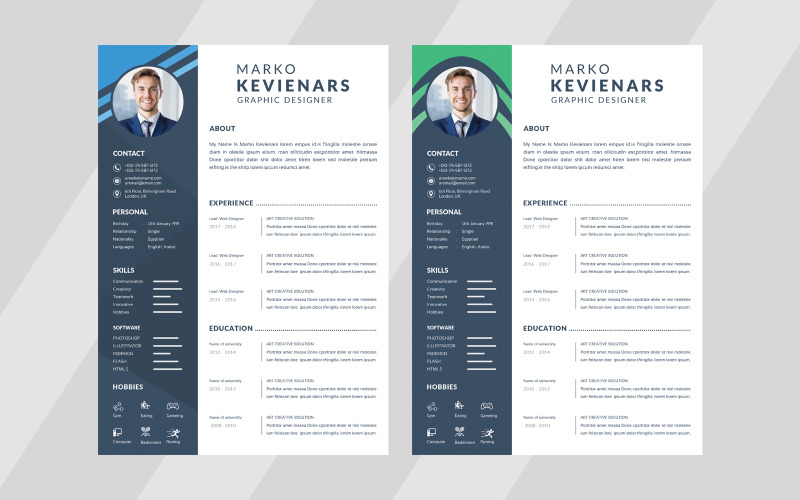 Hermoso CV - Elegante plantilla de currículum de diseño simple