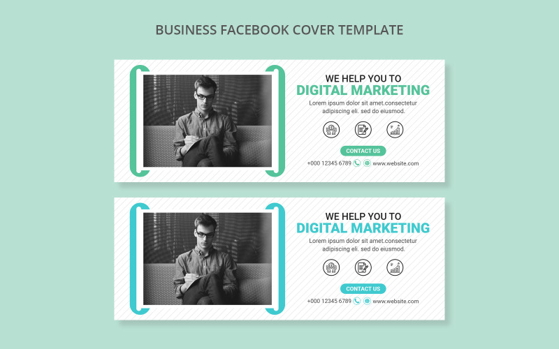 Marketing cyfrowy szablon banera okładki na Facebooka dla mediów społecznościowych