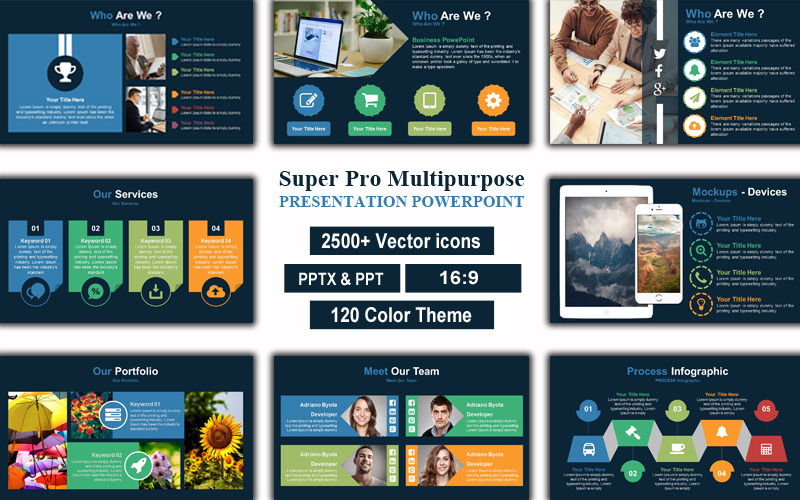 Modelo de PowerPoint de apresentação multiuso Super Pro