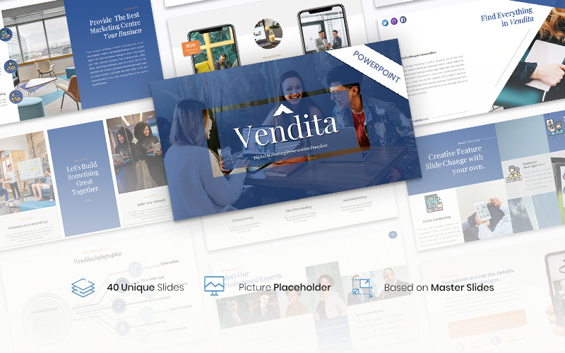 Vendita – Modèle PowerPoint de présentation de marketing numérique