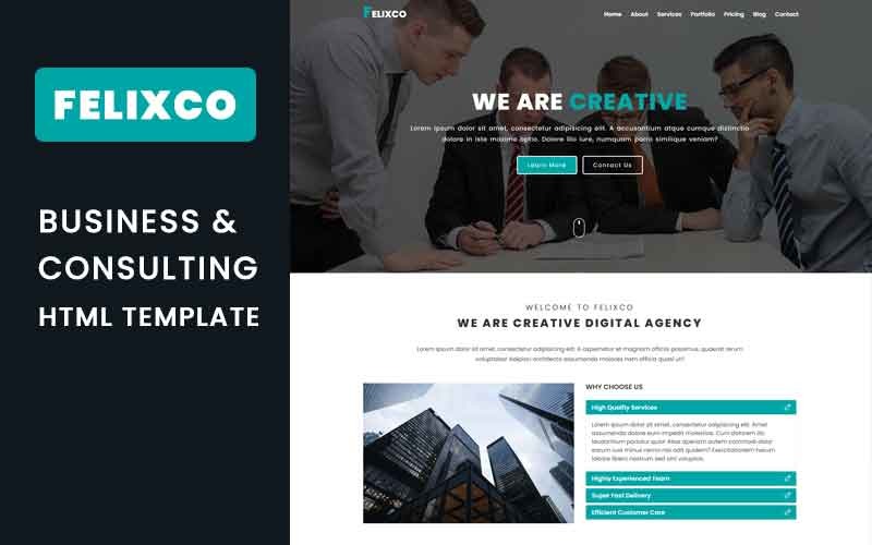 Felixco - Šablona vstupní stránky pro podnikání a poradenství