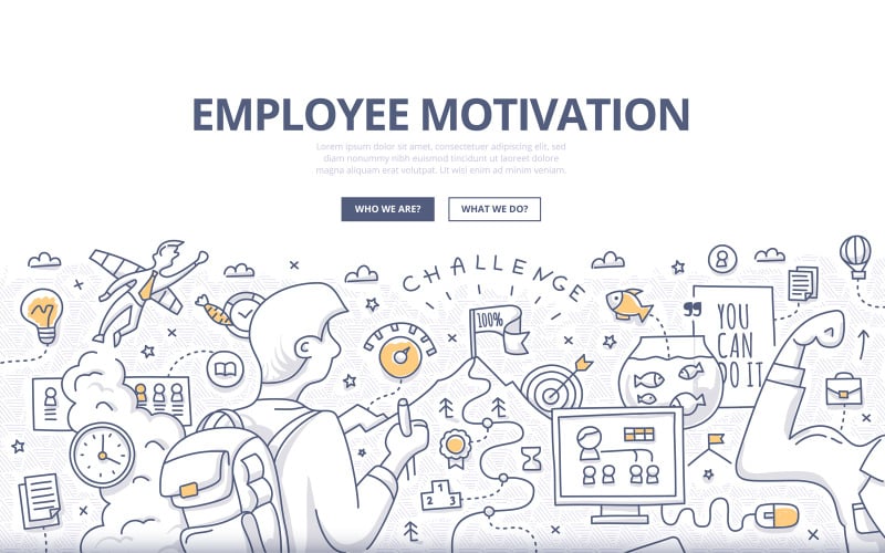 Download Vector "Employee Motivation Doodle Concept - Vector Image" / Employee Motivation Doodle Concept - Vector Image - Vector на тему графика promotion,business,growth,employment,goal,award,success,motivation,strategy,motivate,job,leadership,challenge,concept,career,achievement,employee,prize,reward,achieve