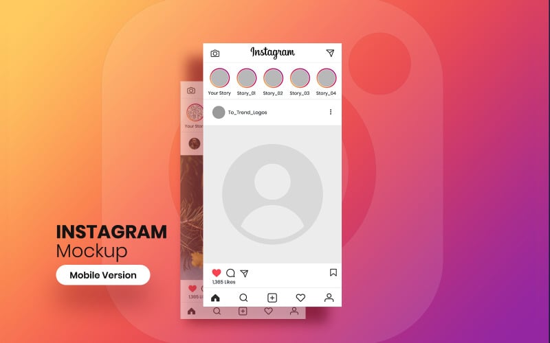 Download Мокап для продукта "Instagram Post product mockup" / Instagram Post product mockup - Мокап для продукта на тему графика social,vector,post,like,photo,network,frame,icon,app,business,cyberspace,instagram,posts,interface,media,phone,mobile,blank,up,story