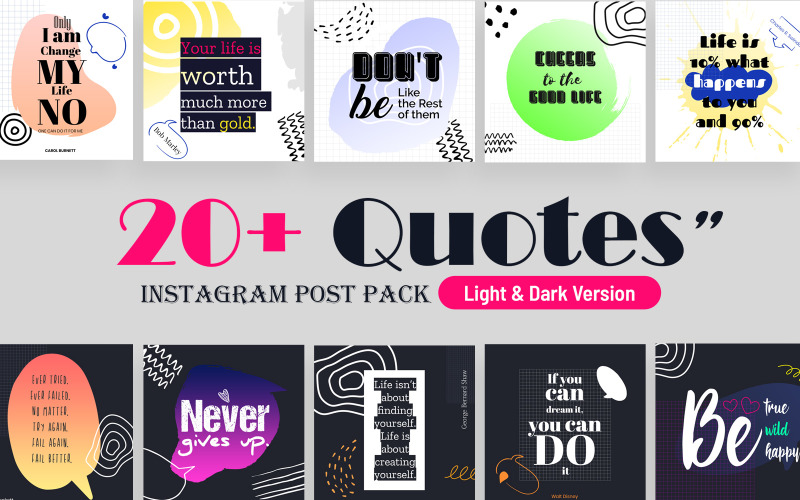 Download Шаблон для соцсетей "Instagram Quotes Post Template for Social Media" / Instagram Quotes Post Template for Social Media - Шаблон для соцсетей на тему графика instagram,quotes,post,template,quote,templates,creative,modern,promotion,promotions,business,facebook,pack,insta,social,media