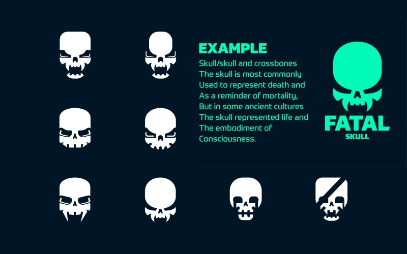 Modèle de logo de 12 marques de crâne uniques