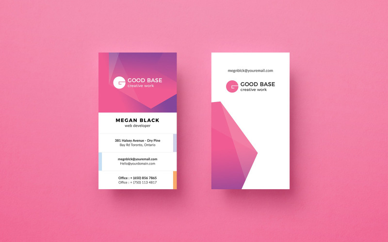 Download Фирменный стиль "Modern Business Card - Corporate Identity Template" / Modern Business Card - Corporate Identity Template - Фирменный стиль на тему графика minimal,modern,corporate,colorful,playful,abstract,creative,multipurpose,gradient,business card,business card template,feminine,girl boss,pink business card,vertical,colorful business card,mo