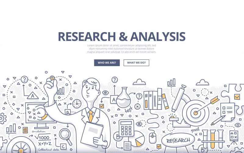 Download Vector "Research &amp; Analysis Doodle Concept - Vector Image" / Research &amp; Analysis Doodle Concept - Vector Image - Vector на тему графика vector,search,statistics,science,information,data,laboratory,microscope,doodle,process,innovation,research,scientist,concept,chemistry,analysis,knowledge,problem solving,testing,experiment