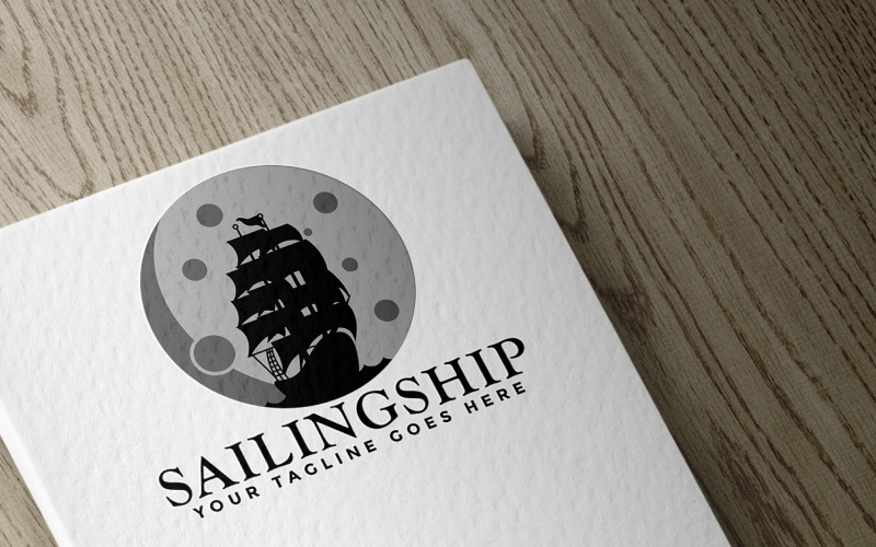 Download Шаблон логотипа "Sailing Ship Logo Template" / Sailing Ship Logo Template - Шаблон логотипа на тему графика sailing,ship,sea,marine,boat,ocean,cargo,pirates,simple,modern