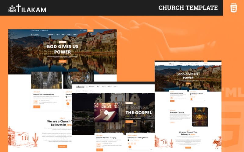Tilakam | Církevní a náboženská šablona HTML5 Šablona webových stránek