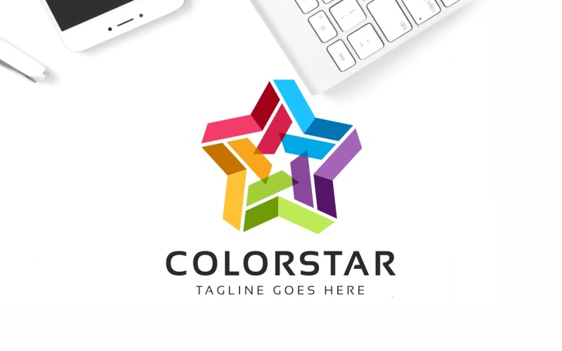 Download Шаблон логотипа "Colorful Star Logo Template" / Colorful Star Logo Template - Шаблон логотипа на тему графика color logo,colorful,colorful logo,logo template,logotype,star,star logo,stars
