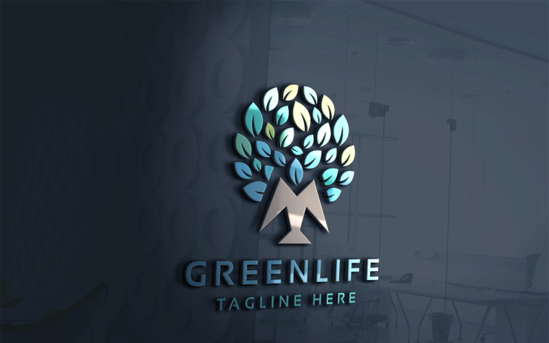 Download Шаблон логотипа "Green Life Logo Template" / Green Life Logo Template - Шаблон логотипа на тему графика beauty,botanical,communication,creative,drop,eco,eye,forest,freedom,fresh,green,home,house,human,insurance,life,men,oak,park,people