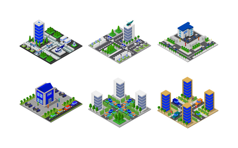 Download Vector "Isometric Buildings Set - Vector Image" / Isometric Buildings Set - Vector Image - Vector на тему графика apartment,illustration,set,factory,architecture,vector,construction,design,street,house,concept,city,object,skyscraper,isometric,element,building,icons,abstract,car