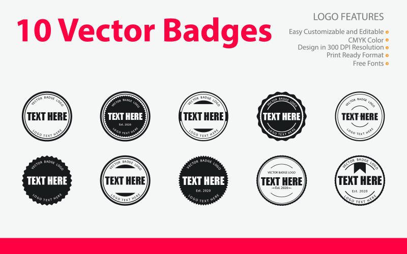 Modèle de logo de conception de badges vectoriels