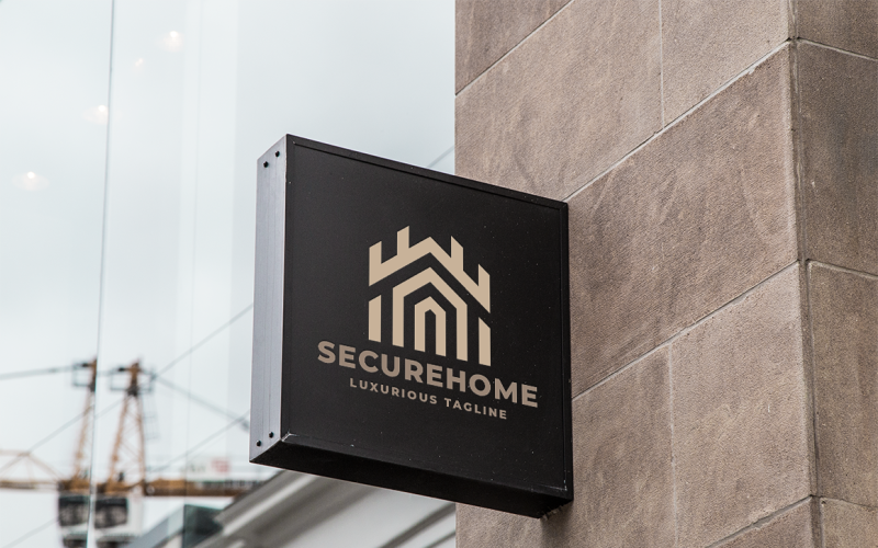 Шаблон логотипа дома безопасности
