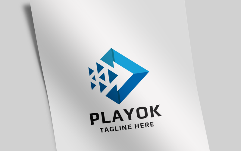 Шаблон логотипа Playok Media Technology