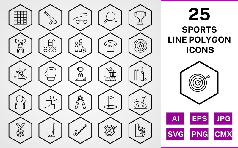 Download Набор иконок "25 Sports And Games Line Polygon Icon Set" / 25 Sports And Games Line Polygon Icon Set - Набор иконок на тему sports set,file,icon,icons,line,vector,sign,symbol,pictogram,polygon,sports,games,chess,goal,yoga,bowling,boxing,bullseye,hockey