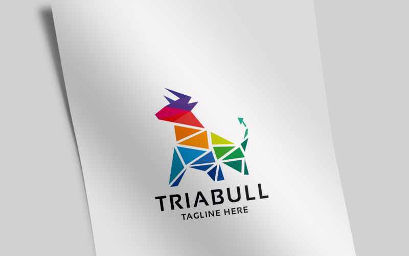 Download Шаблон логотипа "Tria Bull Logo Template" / Tria Bull Logo Template - Шаблон логотипа на тему графика agency,animals,battle,branding,bull,bull logo,colorful,consultant,consulting,corporate,creative,creativity,expertise,finance,financial,game,investment,marketing,polygon,real estate