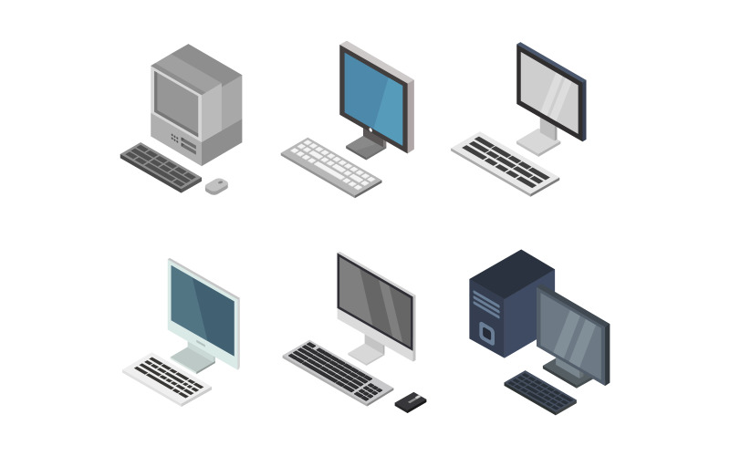 Download Vector "Isometric Computers Set - Vector Image" / Isometric Computers Set - Vector Image - Vector на тему графика device,illustration,background,technology,display,digital,notebook,vector,design,flat,web,modern,computer,tablet,3d,laptop,screen,isolated,icon,monitor