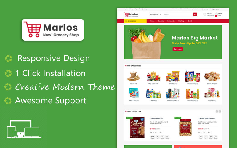 Marlos杂货店和有机响应式OpenCart模板