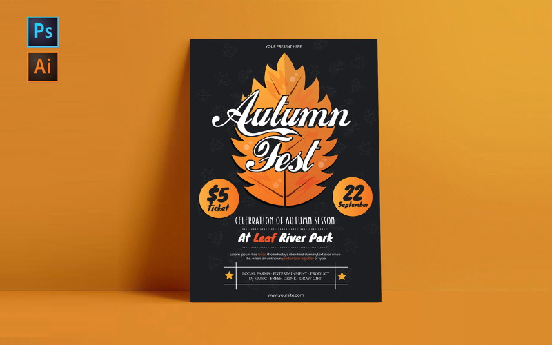 Download Фирменный стиль "Autumn Festival - Corporate Identity Template" / Autumn Festival - Corporate Identity Template - Фирменный стиль на тему графика autumn,festival,flyer,template,season,promotions,promotion,templates,business,creative,modern,print,poster,sale,celebration