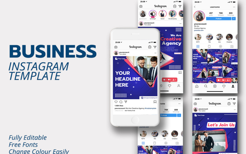 Download Шаблон для соцсетей "Business Instagram Template for Social Media" / Business Instagram Template for Social Media - Шаблон для соцсетей на тему графика template,modern,graphic,instagram,banner,fashion,frame,social,design,post,sale,background,story,media,layout,mobile,geometric,trendy,promotion,offer