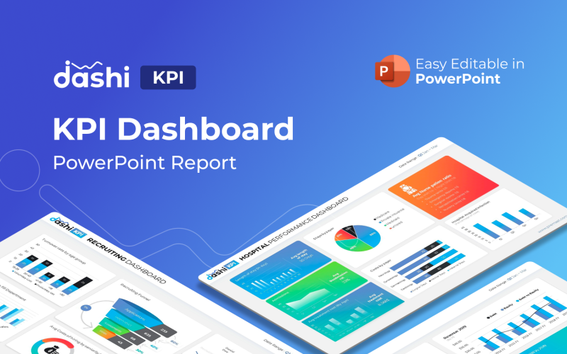 Dashi KPI - Irányítópult jelentésbemutató PowerPoint sablon