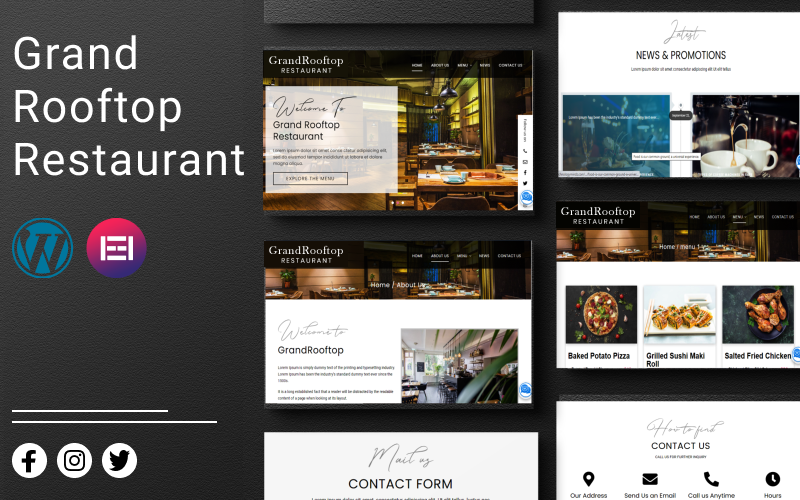 Grand Rooftop Restaurant WordPress-thema