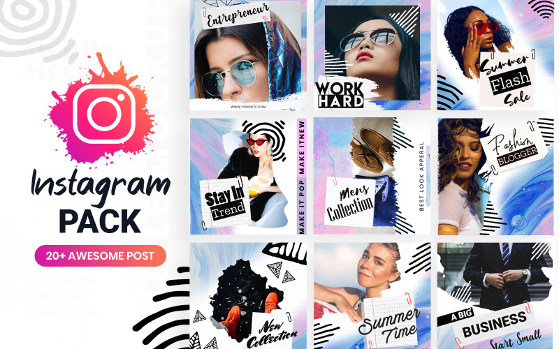 Download Шаблон для соцсетей "Instagram Post Social Media Template" / Instagram Post Social Media Template - Шаблон для соцсетей на тему графика instagram,post,template,stories,story,templates,creative,modern,promotion,promotions,business,corporate,facebook,blog,magazine