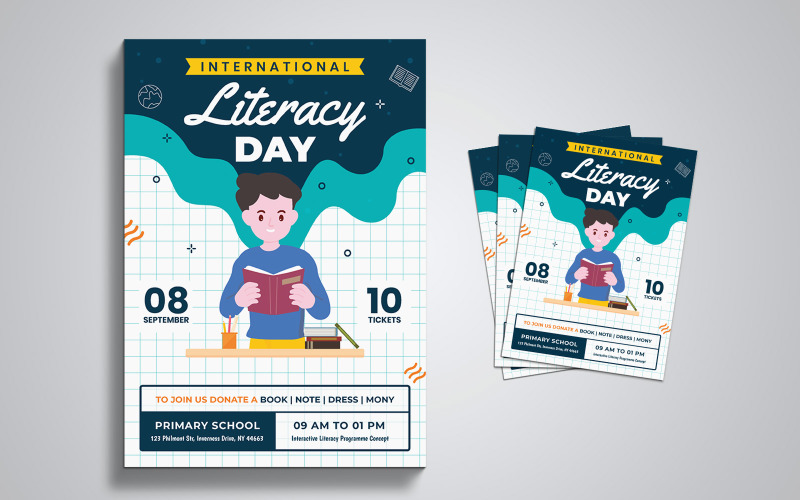 Download Фирменный стиль "International Literacy Day - Corporate Identity Template" / International Literacy Day - Corporate Identity Template - Фирменный стиль на тему графика international,literacy,day,flyer,template,templates,creative,modern,september,festival,print,poster,unesco,promotion,celebration