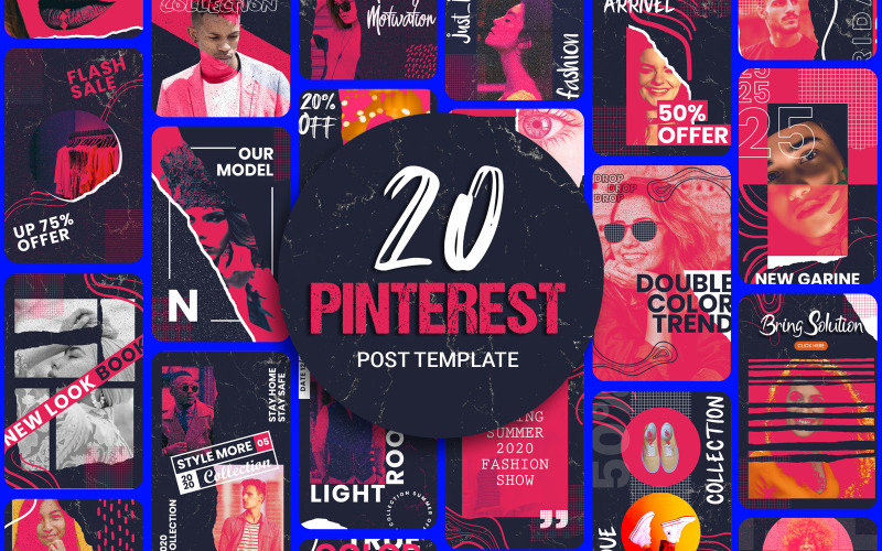 Pinterest Gönderileri Sosyal Medya Şablonu