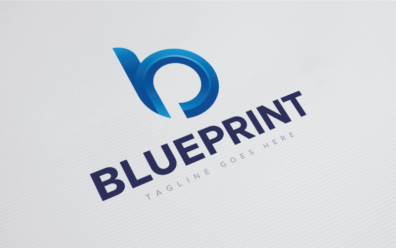 Download Шаблон логотипа "Blue Print Logo Template" / Blue Print Logo Template - Шаблон логотипа на тему графика letter b,letter p,b letter,p letter,logo,communication,education,tech,technology,software,round,circle,development,connection,connect,media,studio,bold,blue,geometric