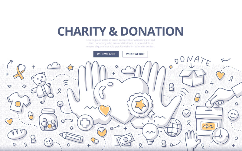 Download Vector "Charity and Donation Doodle Concept - Vector Image" / Charity and Donation Doodle Concept - Vector Image - Vector на тему графика heart,vector,hand,charity,hope,donate,giving,support,donation,community,gift,help,money,holding,doodle,concept,care,generous,aid,generosity