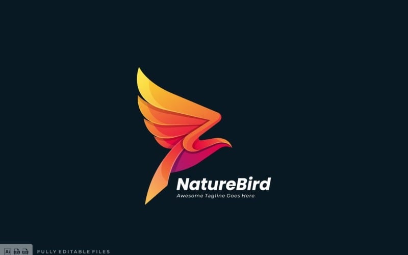 Download Шаблон логотипа "Fly Bird Logo Template" / Fly Bird Logo Template - Шаблон логотипа на тему графика logo,bird,abstract