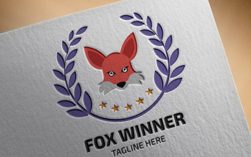 Download Шаблон логотипа "Fox Winner Logo Template" / Fox Winner Logo Template - Шаблон логотипа на тему графика academy,business,champion,animal,bright,cmyk,colorful,elegant,fox,logo,modern,power,strength,sun,vector,simple,success,template,winner