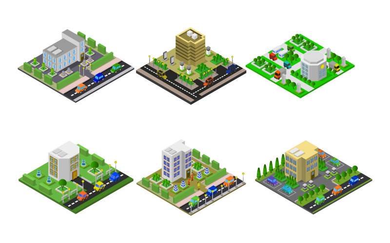 Download Vector "Isometric Buildings Set On White Background - Vector Image" / Isometric Buildings Set On White Background - Vector Image - Vector на тему графика apartment,illustration,set,factory,architecture,vector,construction,design,street,house,concept,city,object,skyscraper,isometric,element,building,icons,abstract,car