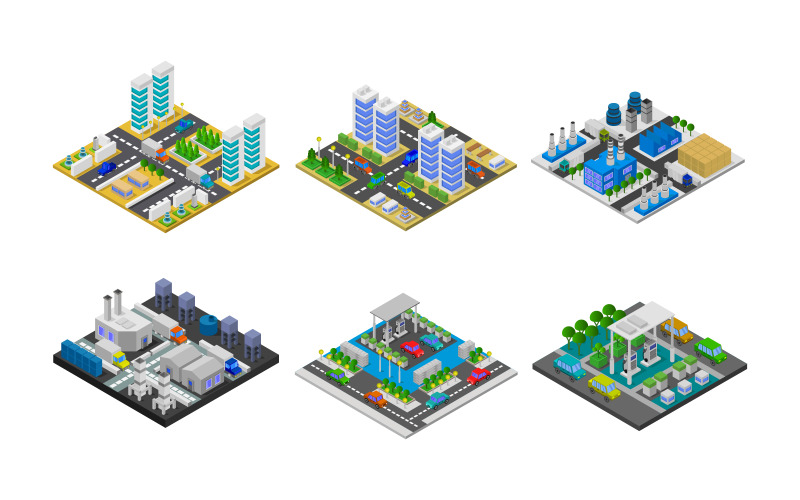 Download Vector "Isometric Buildings Set On White Background - Vector Image" / Isometric Buildings Set On White Background - Vector Image - Vector на тему графика apartment,illustration,set,factory,architecture,vector,construction,design,street,house,concept,city,object,skyscraper,isometric,element,building,icons,abstract,car
