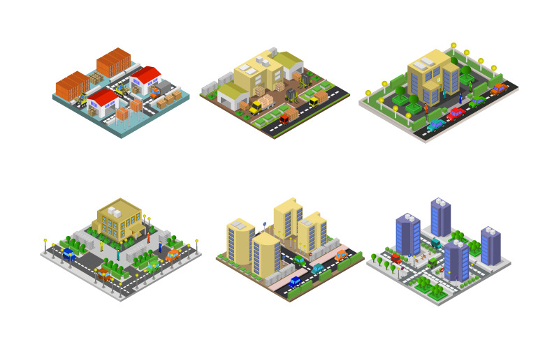 Download Vector "Isometric Buildings Set On White Background - Vector Image" / Isometric Buildings Set On White Background - Vector Image - Vector на тему графика apartment,illustration,set,factory,architecture,vector,construction,design,street,house,concept,city,object,skyscraper,isometric,element,building,icons,abstract,car