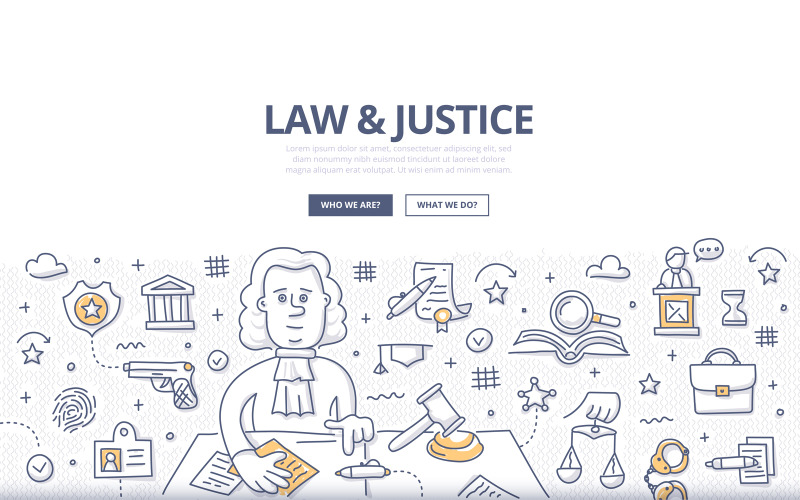 Download Vector "Law and Justice Doodle Concept - Vector Image" / Law and Justice Doodle Concept - Vector Image - Vector на тему графика vector,doodle,law,authority,fingerprint,justice,handcuffs,court,crime,abstract concept,trial,courthouse,gavel,judge,judgment,judicial,legal,legislation,punishment,penal system