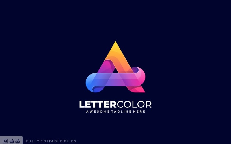 Download Шаблон логотипа "Letter A Colorful Logo Template" / Letter A Colorful Logo Template - Шаблон логотипа на тему графика letter,a letter,logo,abstract