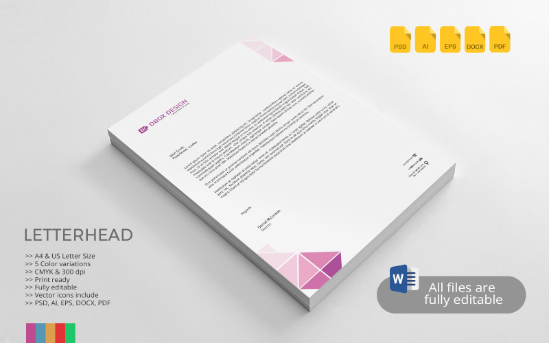 Download Фирменный стиль "Letterhead - Corporate Identity Template" / Letterhead - Corporate Identity Template - Фирменный стиль на тему графика business,business pad,corporate identity,corporate letterhead,msword letterhead,pdf invoice,presentation,print ready,psd letterhead,simple,stationary,stylish,template,vector design,vector let