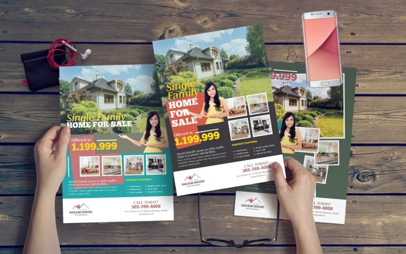 Download Фирменный стиль "Real Estate Flyer - Corporate Identity Template" / Real Estate Flyer - Corporate Identity Template - Фирменный стиль на тему графика real estate,flyer,template,psd