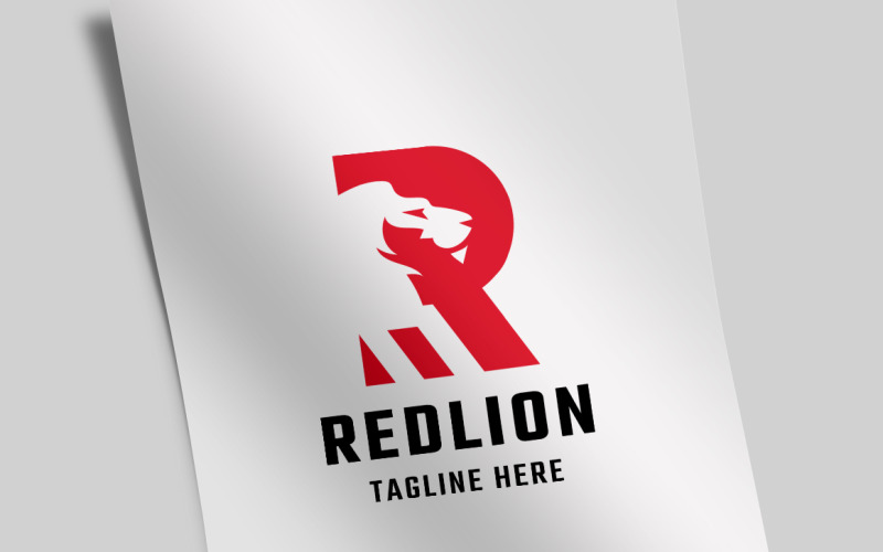 Red Lion písmeno R v.2 Logo šablona