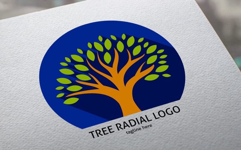 Шаблон радиального логотипа дерево