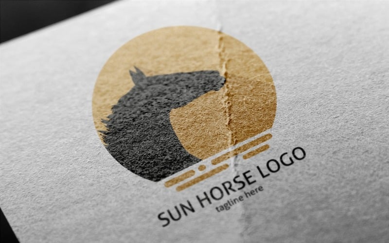 Sun Horse Logo Template
