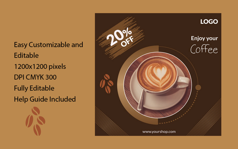 Verkoopbanner voor coffeeshop - vectorbeeld