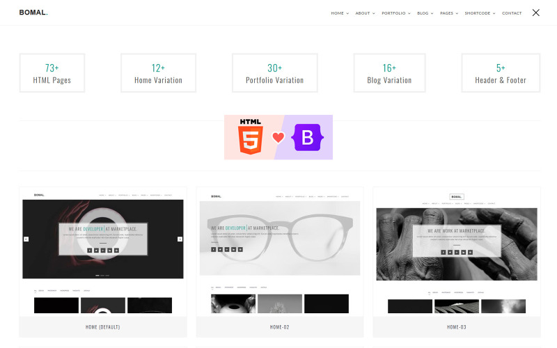Bomal Minimal Portfolio Bootstrap 5 Шаблон