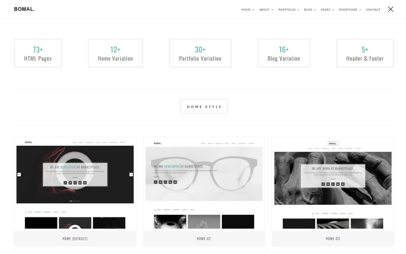 Bomal Minimal Portfolio Website Template
