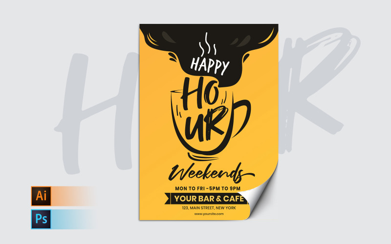 Download Фирменный стиль "Happy Hour Weekends - Corporate Identity Template" / Happy Hour Weekends - Corporate Identity Template - Фирменный стиль на тему графика happy,hour,weekends,flyer,template,promotions,promotion,celebration,party,music,sunday,creative,modern,poster,templates