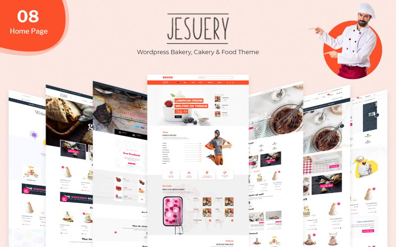 Jesuery - Thème WordPress pour la boulangerie, la pâtisserie et la nourriture WooCommerce