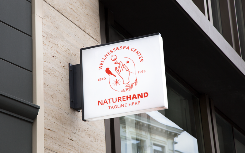 Natur Hand logotyp mall